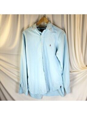Ralph Lauren Classic Fit Light Blue Button Down Business Casual Shirt LS Large